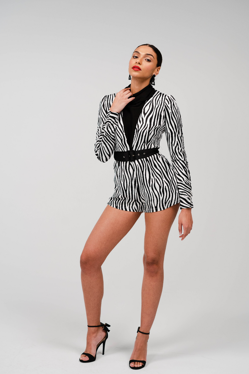 Jagged Zebra Romper